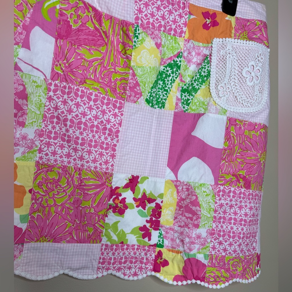 Lilly Pulitzer Pink and White Quilted Style Mini Skirt - Picture 8 of 16